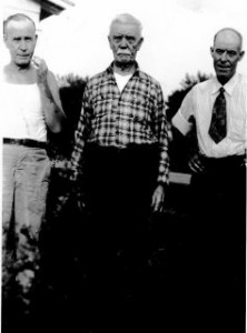 SGT Frank Holsten is pictured on the right, with the short tie; his father Charles E. Holsten is in the center, and his brother Garvin is on the left.